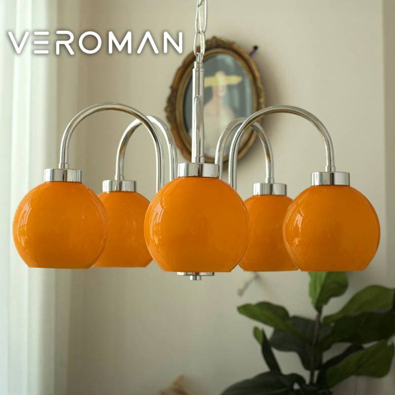 5灯] VeroMan ペンダントライト 天井付け ライト 照明 シルバーアーム