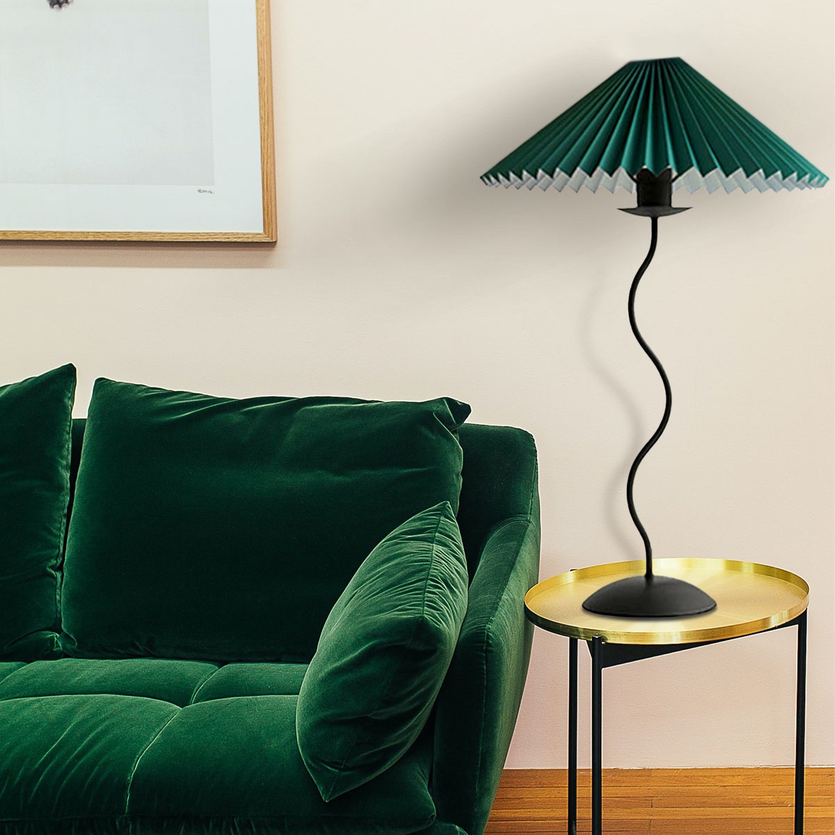 40cm] VeroMan テーブルランプ くねくね ウェーブ 卓上ランプ 照明