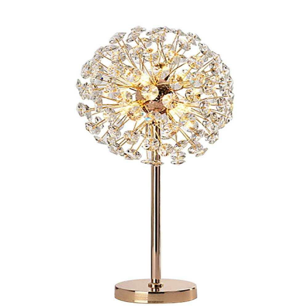 [高さ58cm] VeroMan テーブルランプ クリスタル ゴールド フロアライト たんぽぽ キラキラ 間接照明 ベッドサイドランプ ダンデライオン 韓国インテリア スタイリッシュ シンプル 照明 おしゃれ テーブルライト 直径30cm