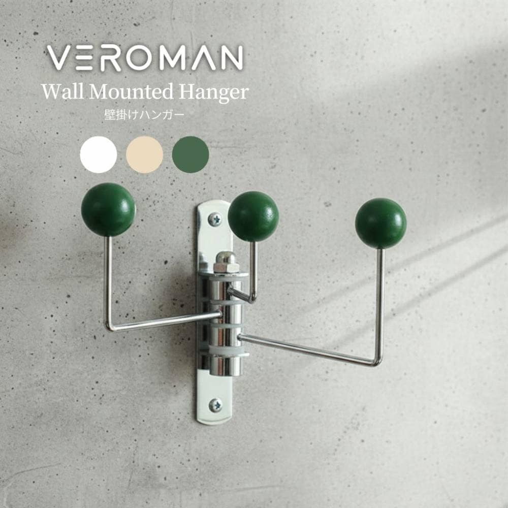 VeroMan 3段 壁掛けハンガー 壁掛けフック フック コートラック ラック ドアフック 韓国インテリア レトロ ビンテージ風