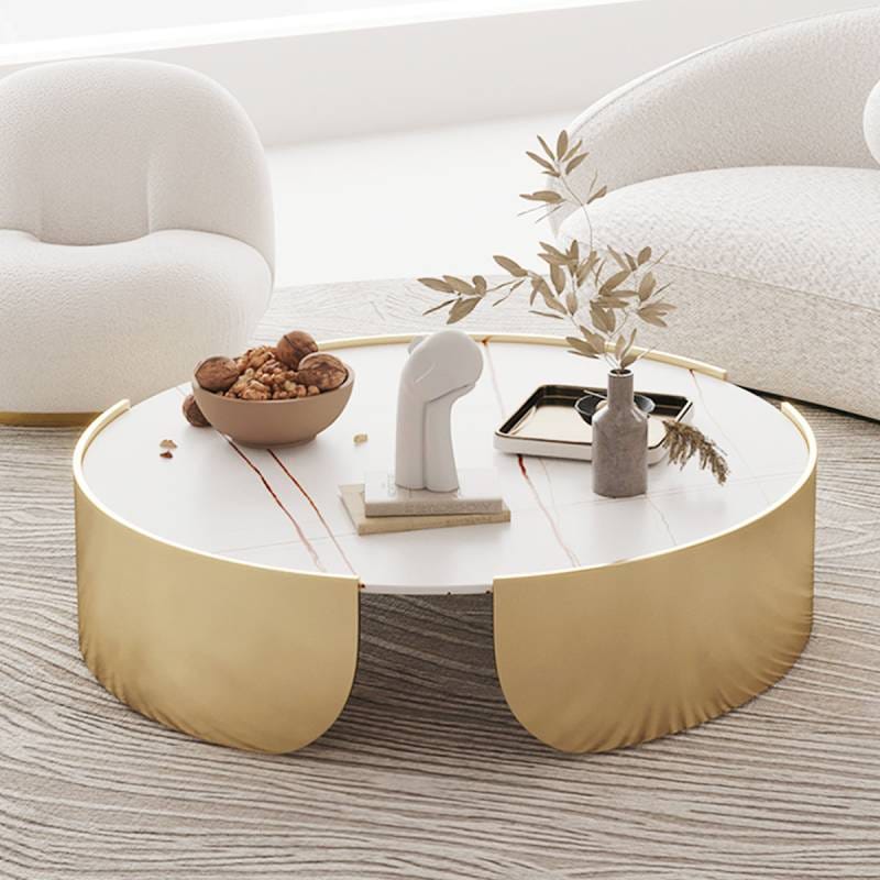 VeroMan 大理石 リビングテーブル センターテーブル ゴールド テーブル