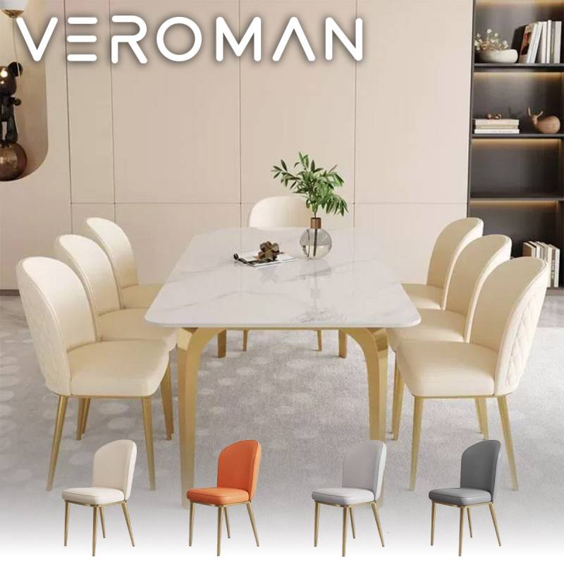 VeroMan ラウンドチェア 高級ナッパレザー 無垢材フレーム ダイニング