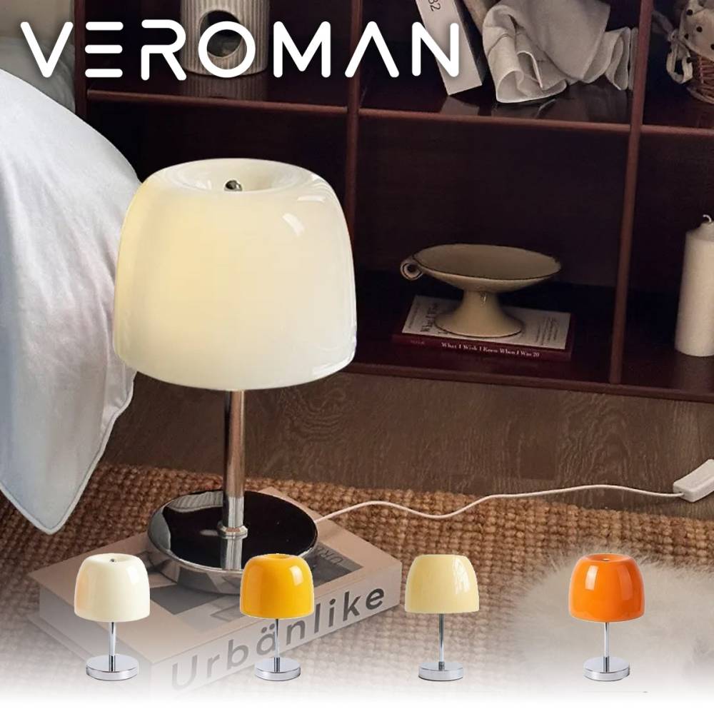 VeroMan テーブルランプ 卓上ライト シルバーベース ベットサイド ランプ ライト ナイトライト USBタイプ 照明 レトロ 間接照明 インテリア 韓国 北欧