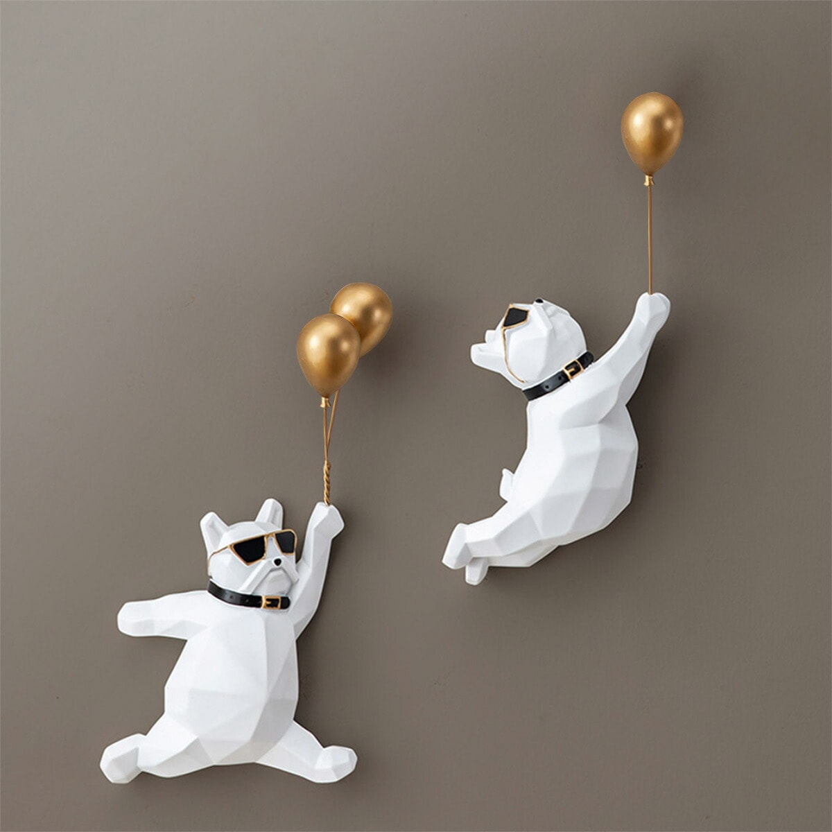 VeroMan壁飾り2点セットブルドックセット小物パグ犬アニマル動物ハート風船キュート韓国インテリア