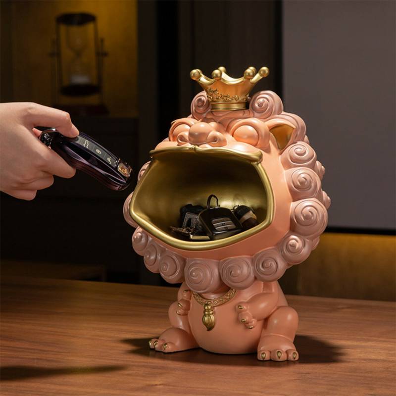 金色ライオン型置物　豹　小物入れ 楽天市場】ライオン 金色 置物 ゴールド オブジェ W95 H45cm