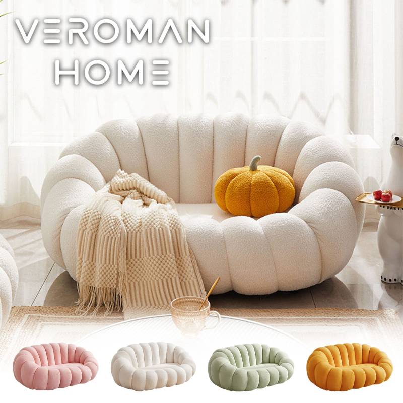 2人掛け] VeroMan シェルデザイン ソファ クラウド型 ふわふわ羊羔絨調