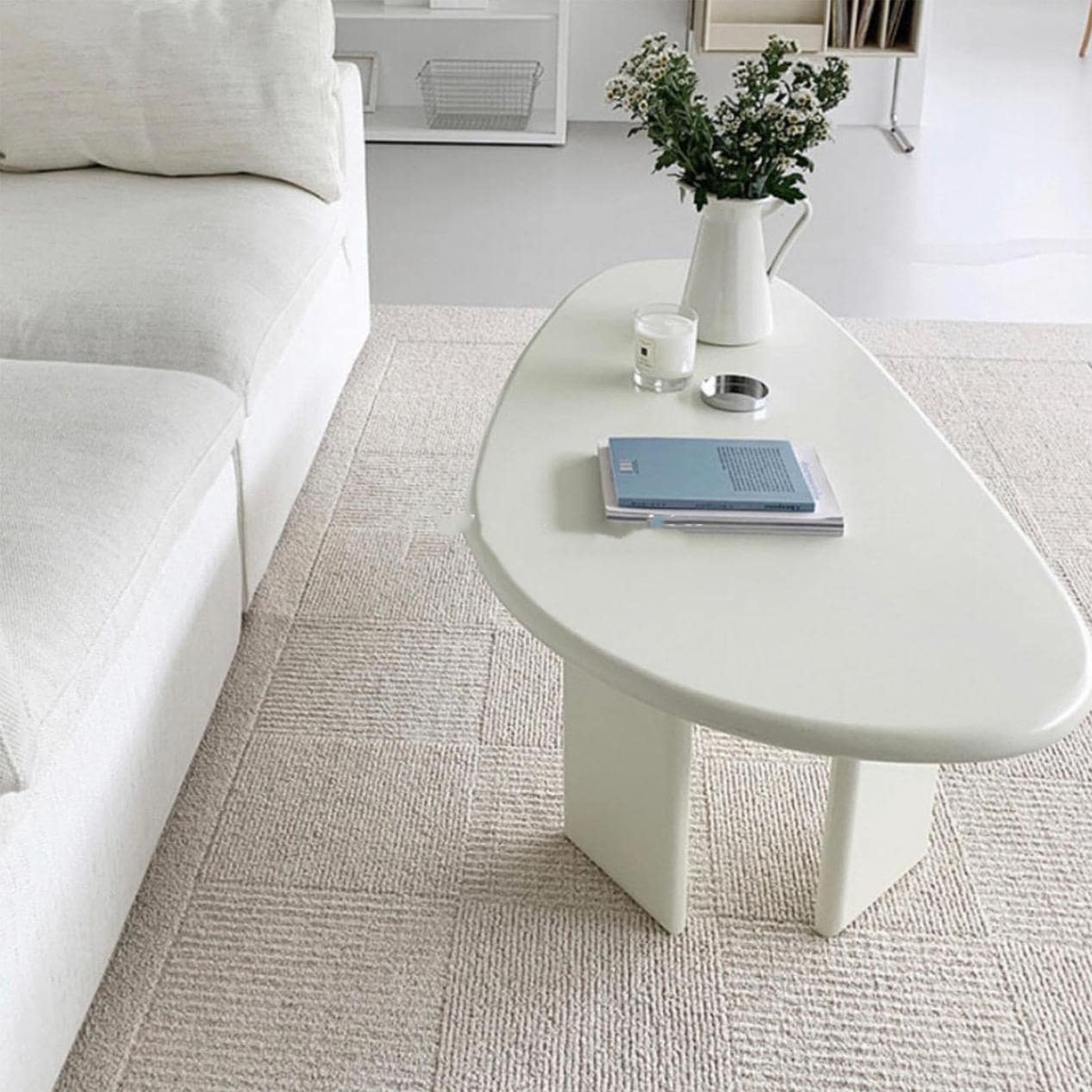 120cm] VeroMan たまご型 コーヒーテーブル 楕円形 ローテーブル