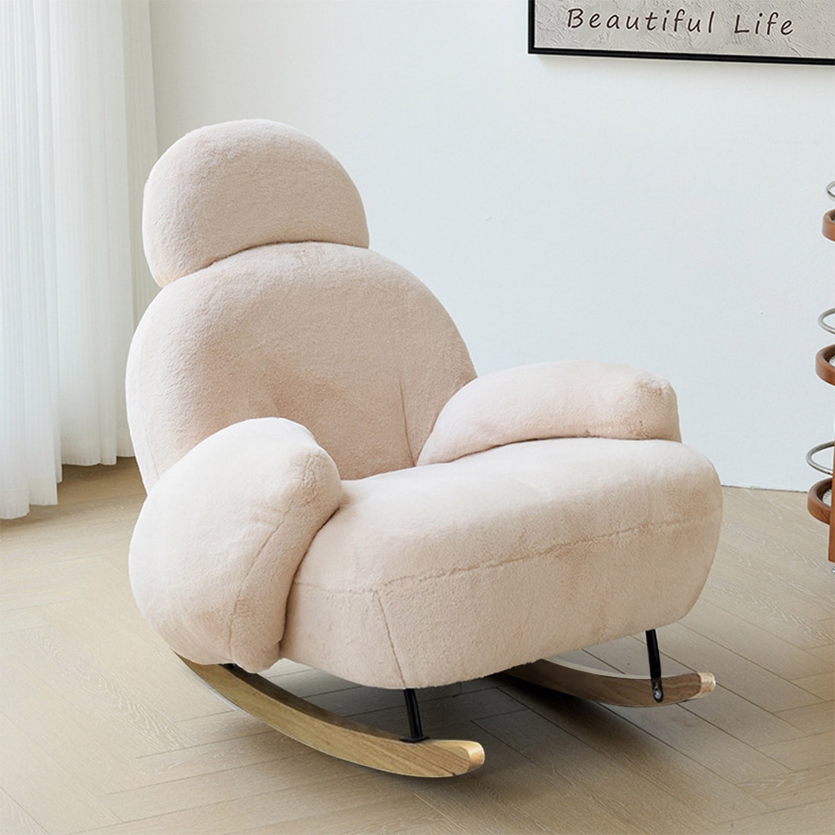 モフモフロッキングチェア 楽天市場】もこもこロッキングチェア DLC-64(SGY/NA) YAMAZEN もこもこ