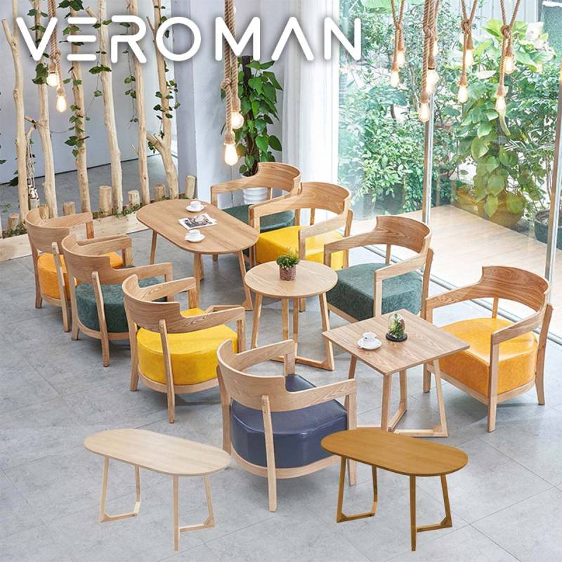 VeroMan ソリッドレッグテーブル サイドテーブル 楕円 木製 ウッド