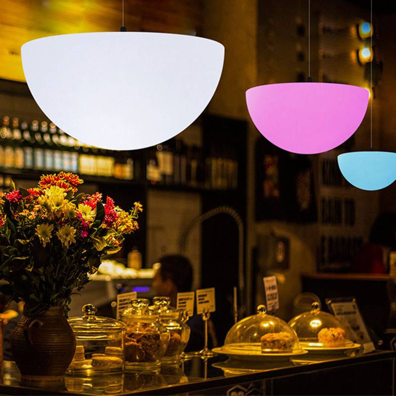 [50×25cm] VeroMan セミサークル LEDライト 半円 防水 屋外用 ライト16色 リモコン付き ヘミスフィア 庭 ガーデニング カラフル 韓国インテリア