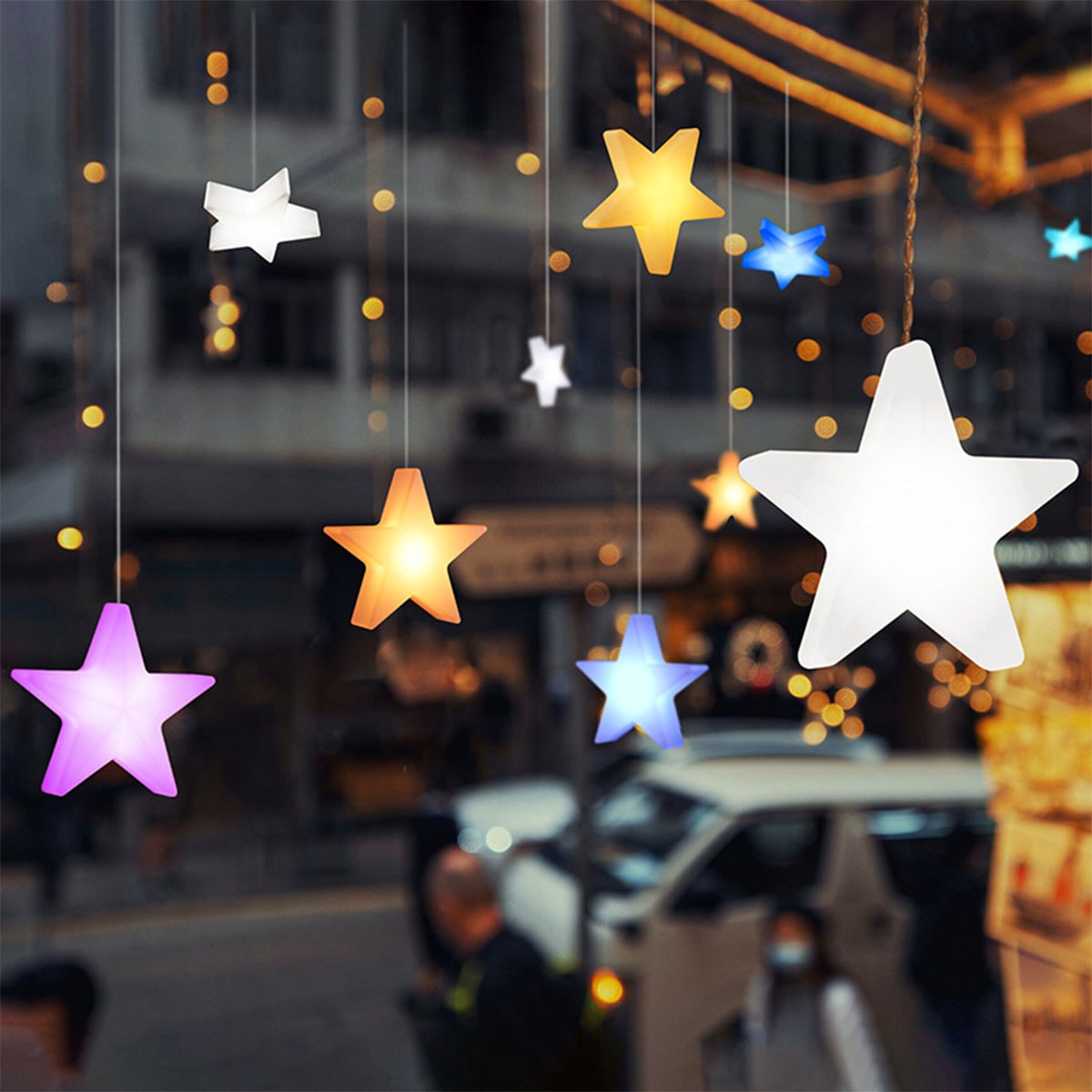 [30×10cm]VeroManLEDライトライト星星型スター飾りデコレーションスフィアオブジェキュートシンプルカラフル韓国インテリア