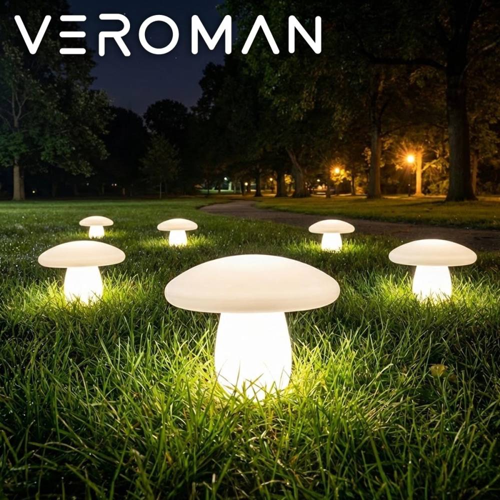 [55x40cm] VeroMan LEDライト 卓上 充電式 キノコ型 マッシュルームライト リモコン付き 屋外対応 16色調光 オブジェ 照明 ガーデン イベント 韓国インテリア