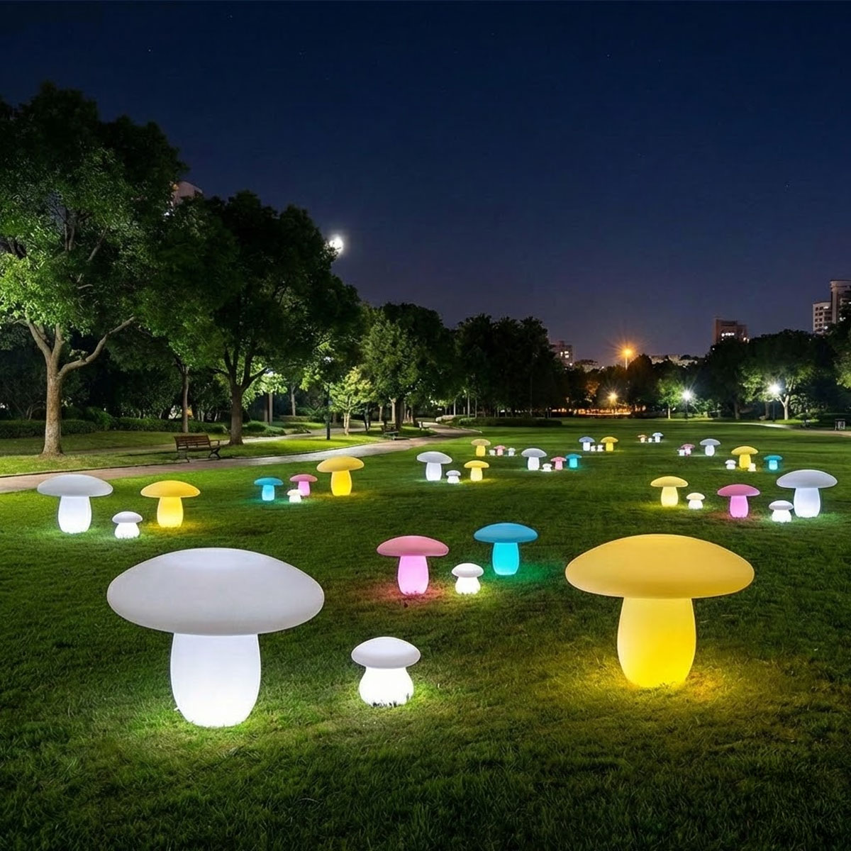 [50×40cm]VeroManLEDライトライト卓上ライトキノコ型マッシュルームオブジェキュートシンプルカラフル韓国インテリア