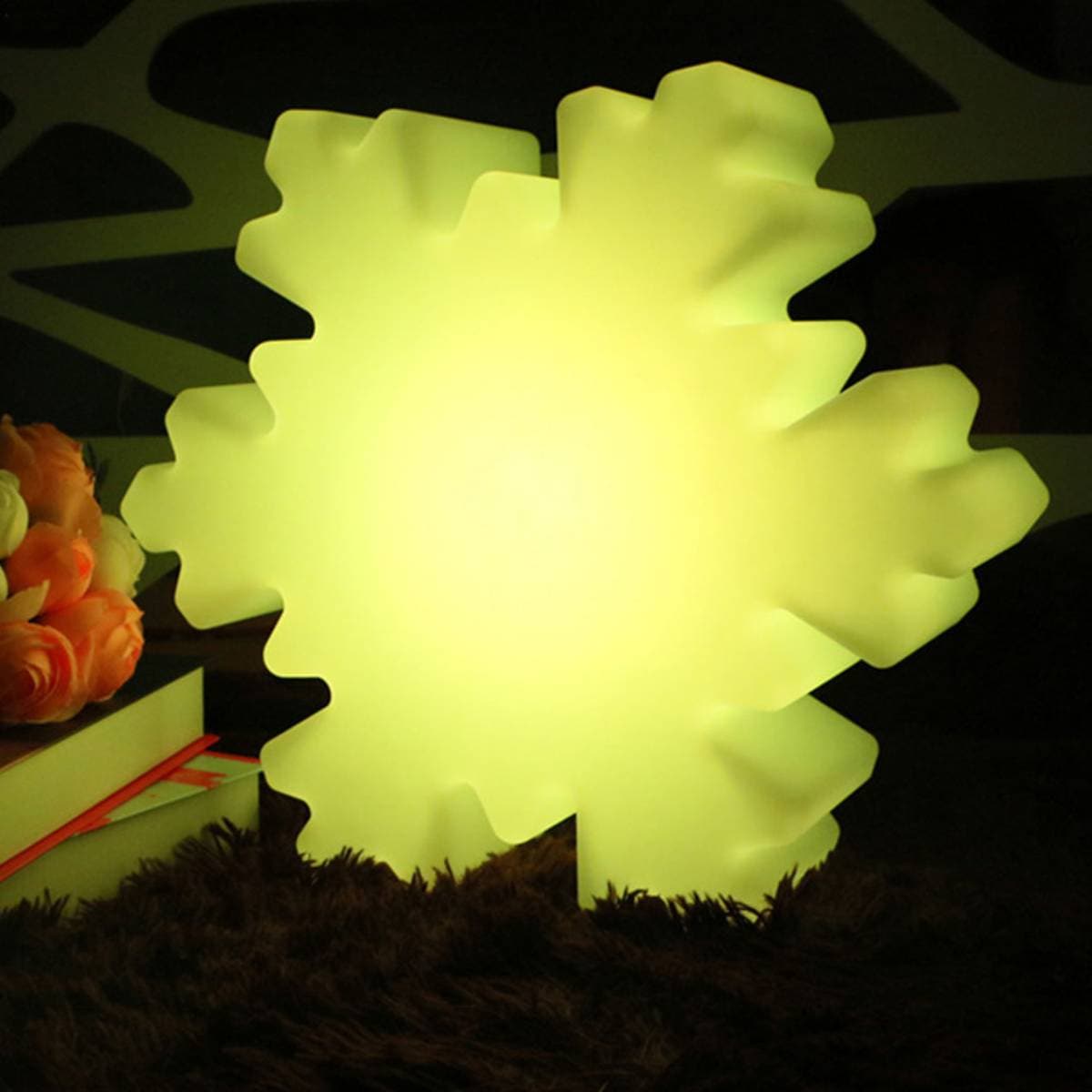 VeroManLEDライトライト雪の結晶スノーフレークスノークリスタル卓上ライトオブジェキュートシンプルカラフル韓国インテリア