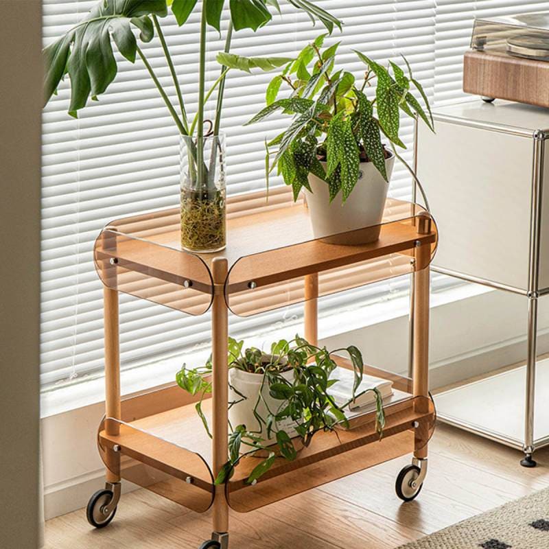 大塚家具　キッチンワゴン 　サイドテーブル　トローリー　観葉植物　ガラステーブル Amazon.co.jp: YQkasj 多機能収納 サイドテーブル ベッドサイド