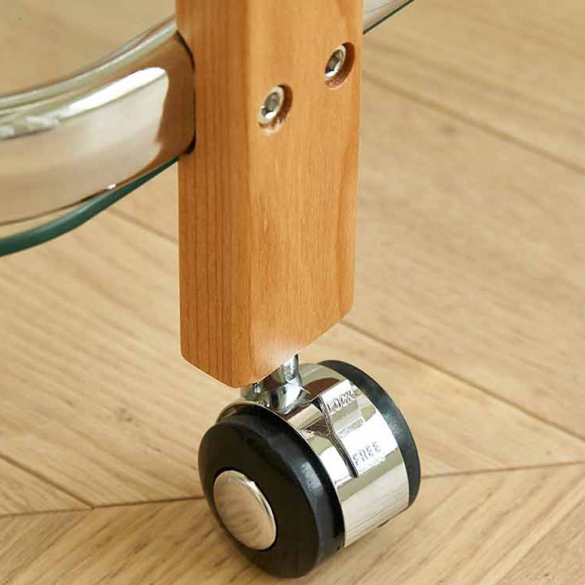 VeroManサイドテーブル収納ラック収納キャスター付き透明クリア二段シンプル韓国インテリア