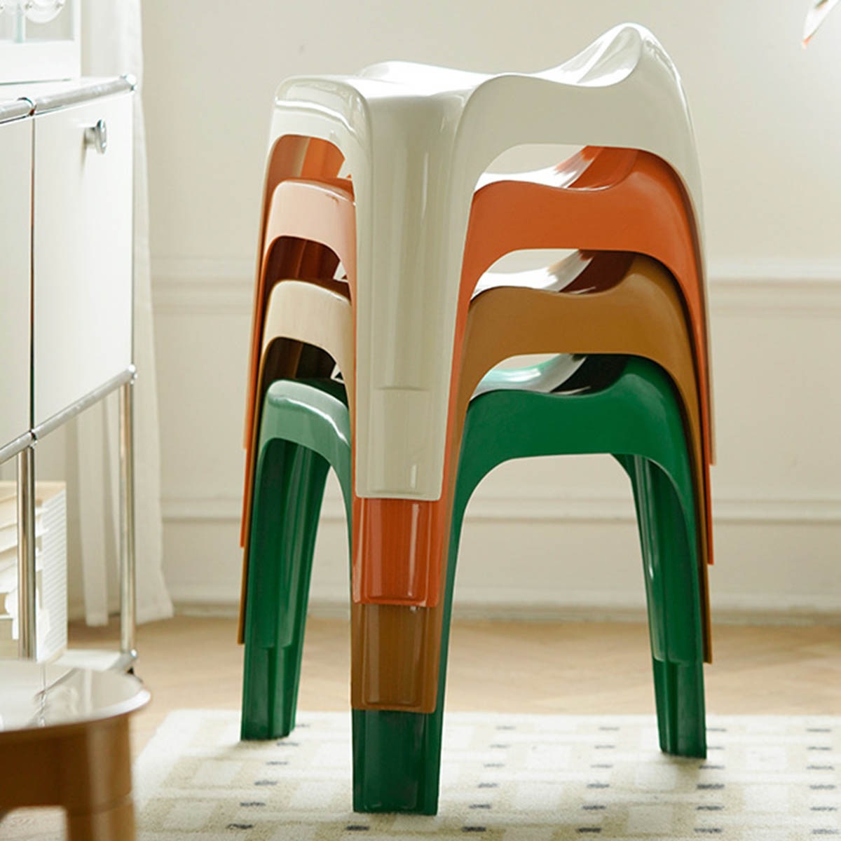 VeroMan チェア 椅子 スツール 勉強椅子 背もたれなし サイドテーブル