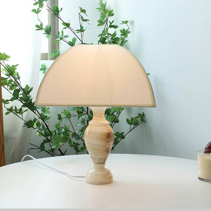 VeroMan テーブルランプ 大理石 ファブリック 卓上ランプ ナイトライト