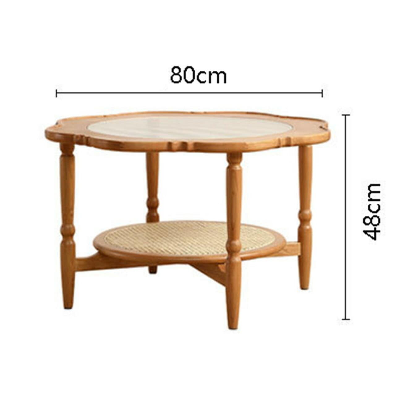 籐 ラタン製 編み込み模様 テーブル ラタン編み込み花模様センターテーブル（グレー・ナチュラル）