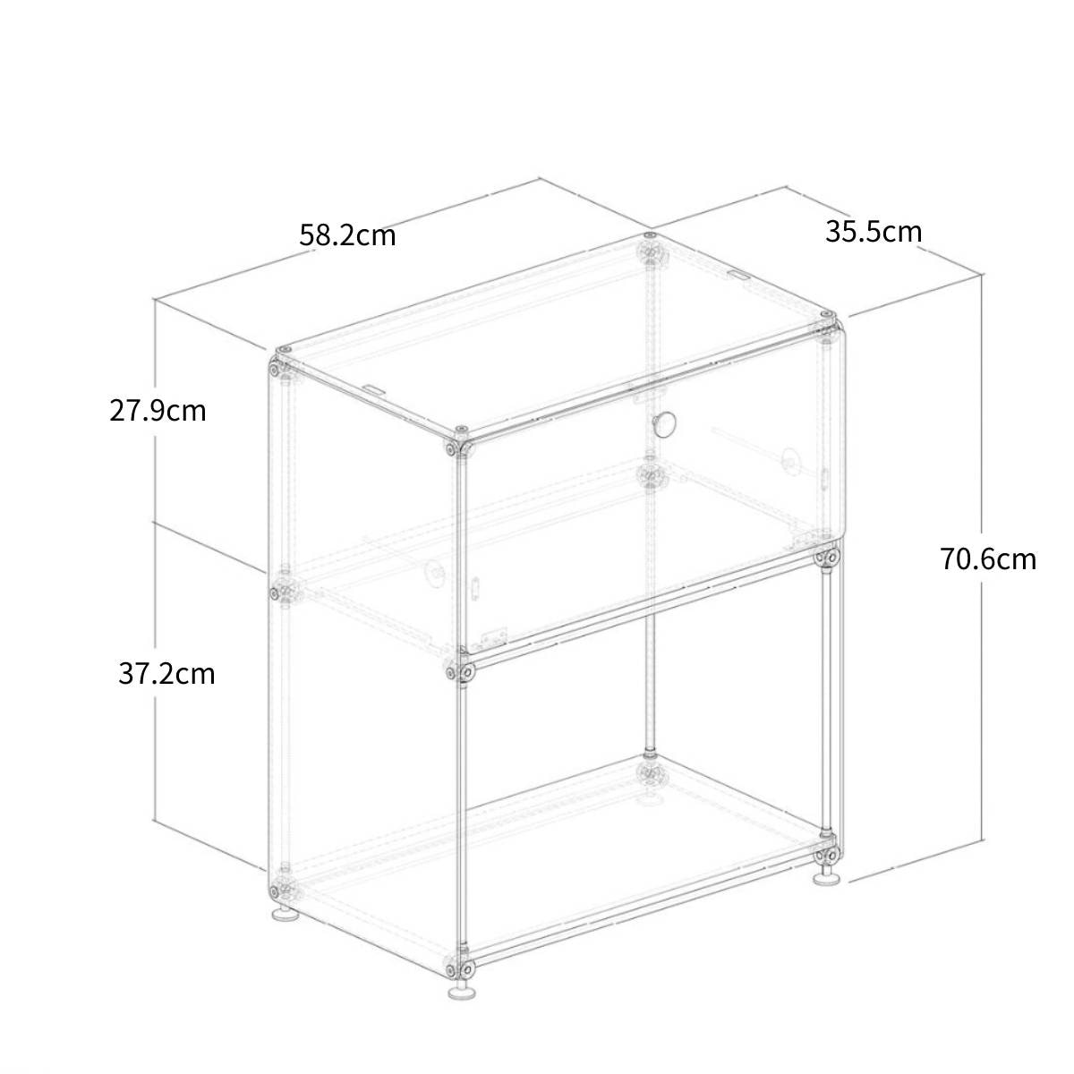 VeroMan収納ラッククリア透明クリアラックサイドテーブルソファサイドベッドサイドモダン韓国インテリア