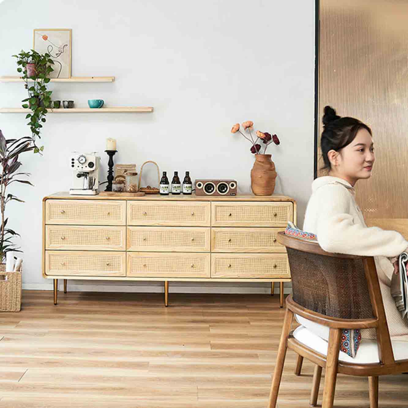 クローゼット タンス イエローカラー 天然無垢材 【公式通販】