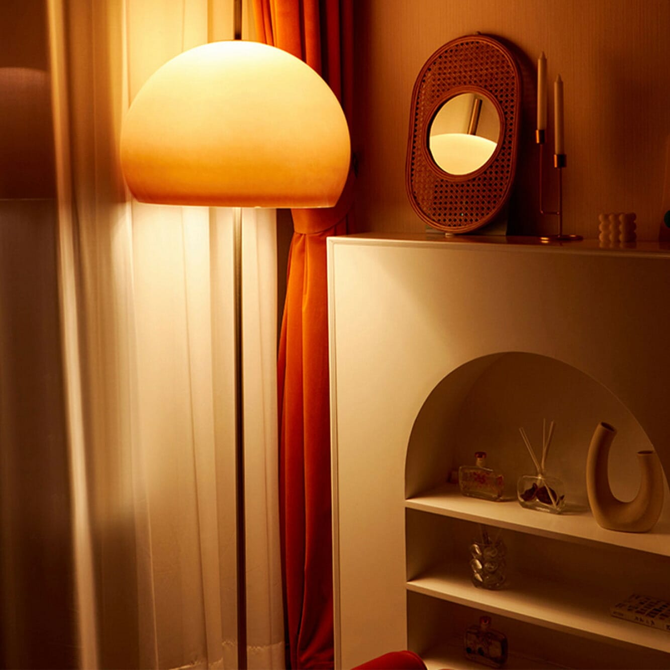 VeroMan ライト フロアライト 半円 ガラス スタンドライト フロア