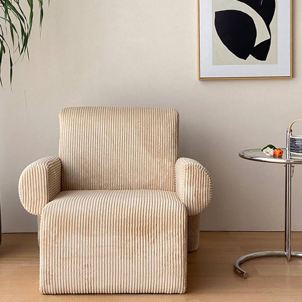 VeroMan ソファー コーデュロイ 一人用 一人掛け ソファ ゆったり 椅子 布地 おしゃれ レトロ 韓国インテリア