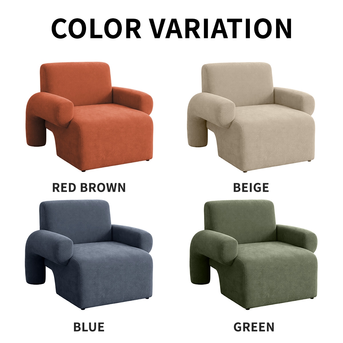 VeroManソファーコーデュロイ一人用一人掛けソファゆったり椅子布地おしゃれレトロ韓国インテリア