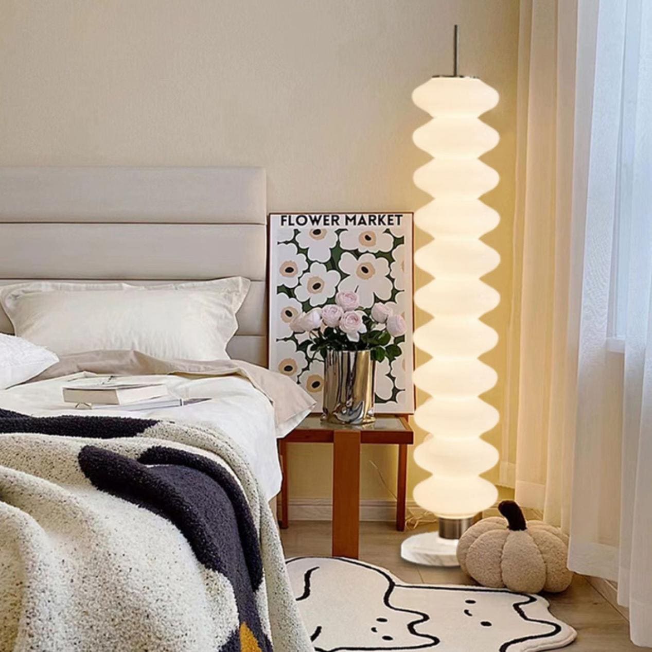 [マーブルベース]VeroManライトフロアライトフロアスタンドスタンドライト間接照明石ストーン重なりモダンレトロシンプルキュート韓国インテリア