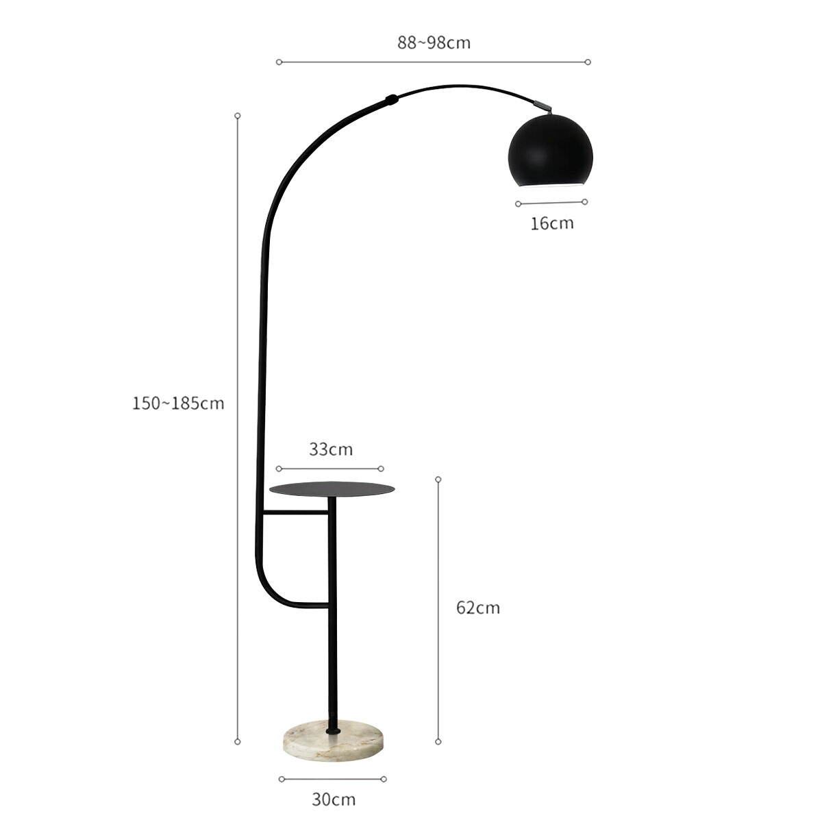 [ブラック]VeroManライトフロアライトフロアスタンドスタンドライトテーブル付きソファサイドモダンレトロシンプルキュート韓国インテリア全4種