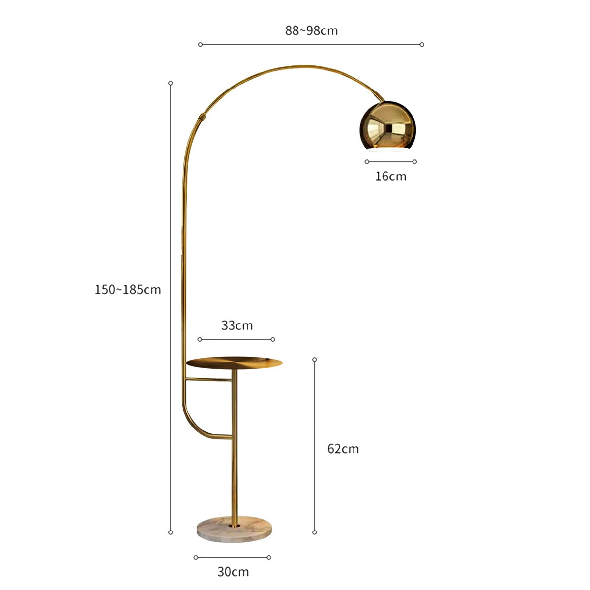 [ゴールド]VeroManライトフロアライトフロアスタンドスタンドライトテーブル付きソファサイドモダンレトロシンプルキュート韓国インテリア全4種