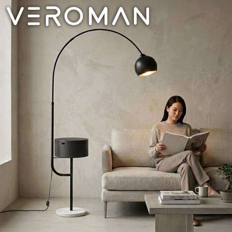 VeroMan スタンドライト 韓国インテリア ブラック&引き出し付き] VeroMan ライト フロアライト スタンドライト