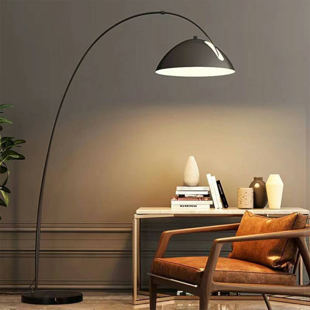 [ブラック・Lサイズ] VeroMan ライト フロアライト スタンドライトラウンド 半円 間接照明 3色切替 LED内蔵 高級感 ホテル 寝室 書斎 韓国インテリア