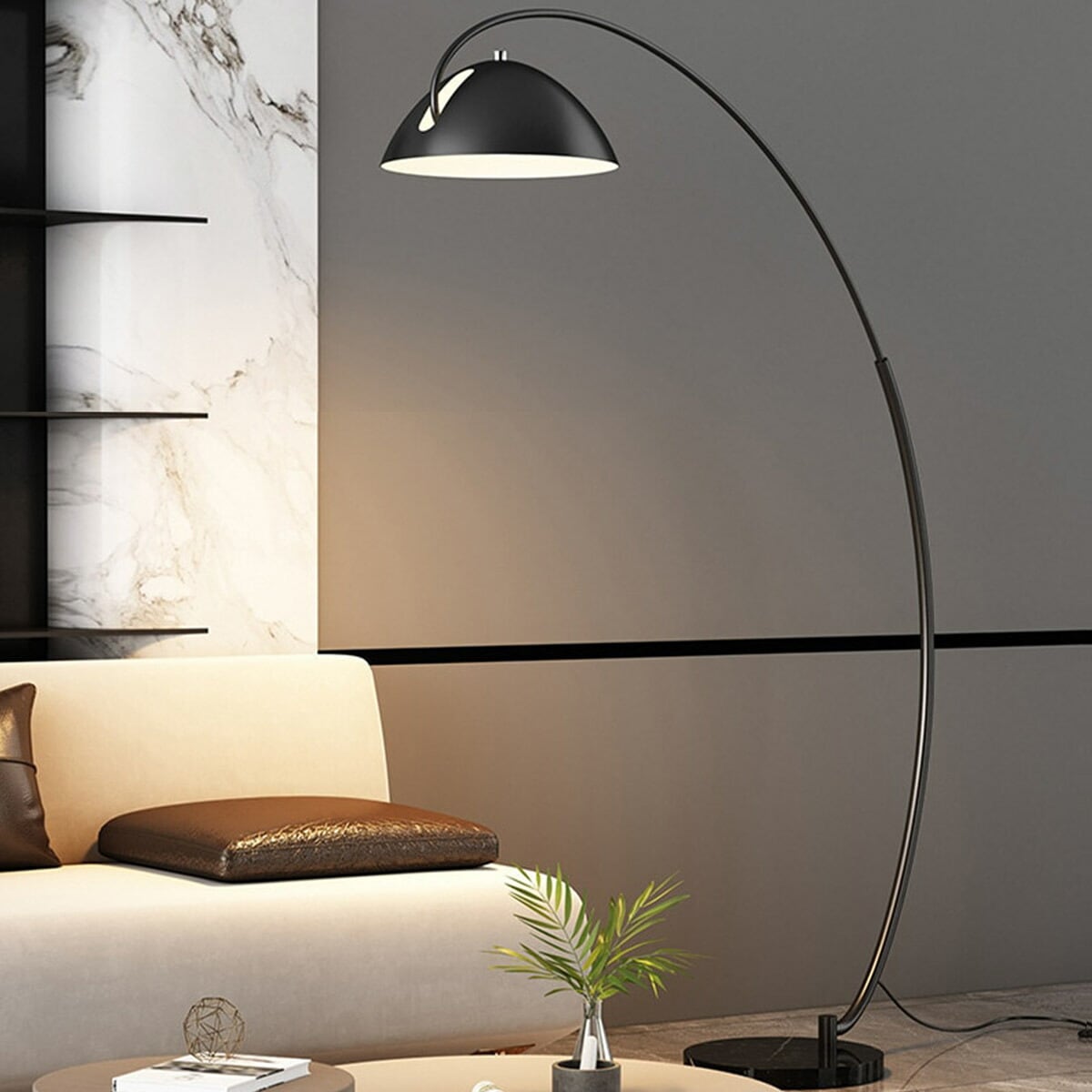 [ブラック・Lサイズ]VeroManライトフロアライトフロアスタンドスタンドライトラウンド半円セミスフィアモダンレトロシンプルキュート韓国インテリア