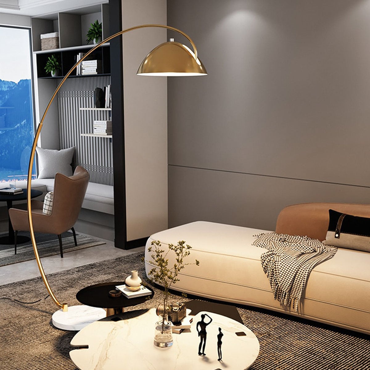 [ゴールド・Sサイズ]VeroManライトフロアライトフロアスタンドスタンドライトラウンド半円セミスフィアモダンレトロシンプルキュート韓国インテリア