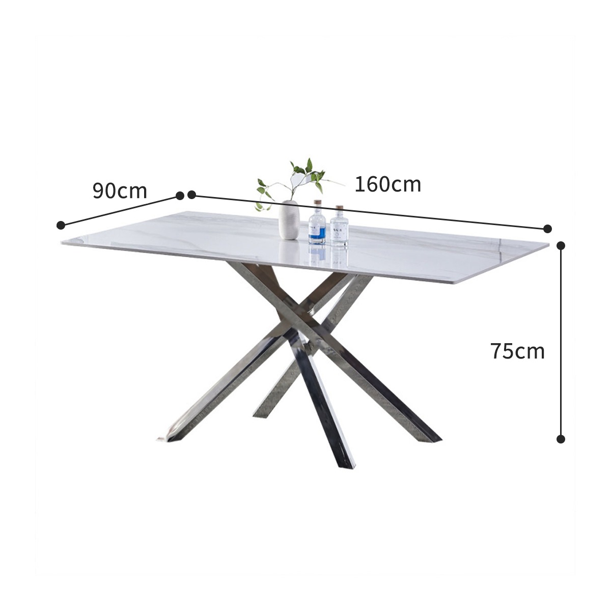 160cm・艶なし] VeroMan テーブル ダイニングテーブル 大理石調