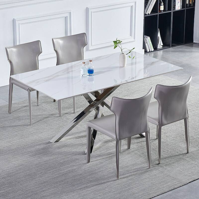 180cm] VeroMan テーブル ダイニングテーブル 大理石調 シルバー脚