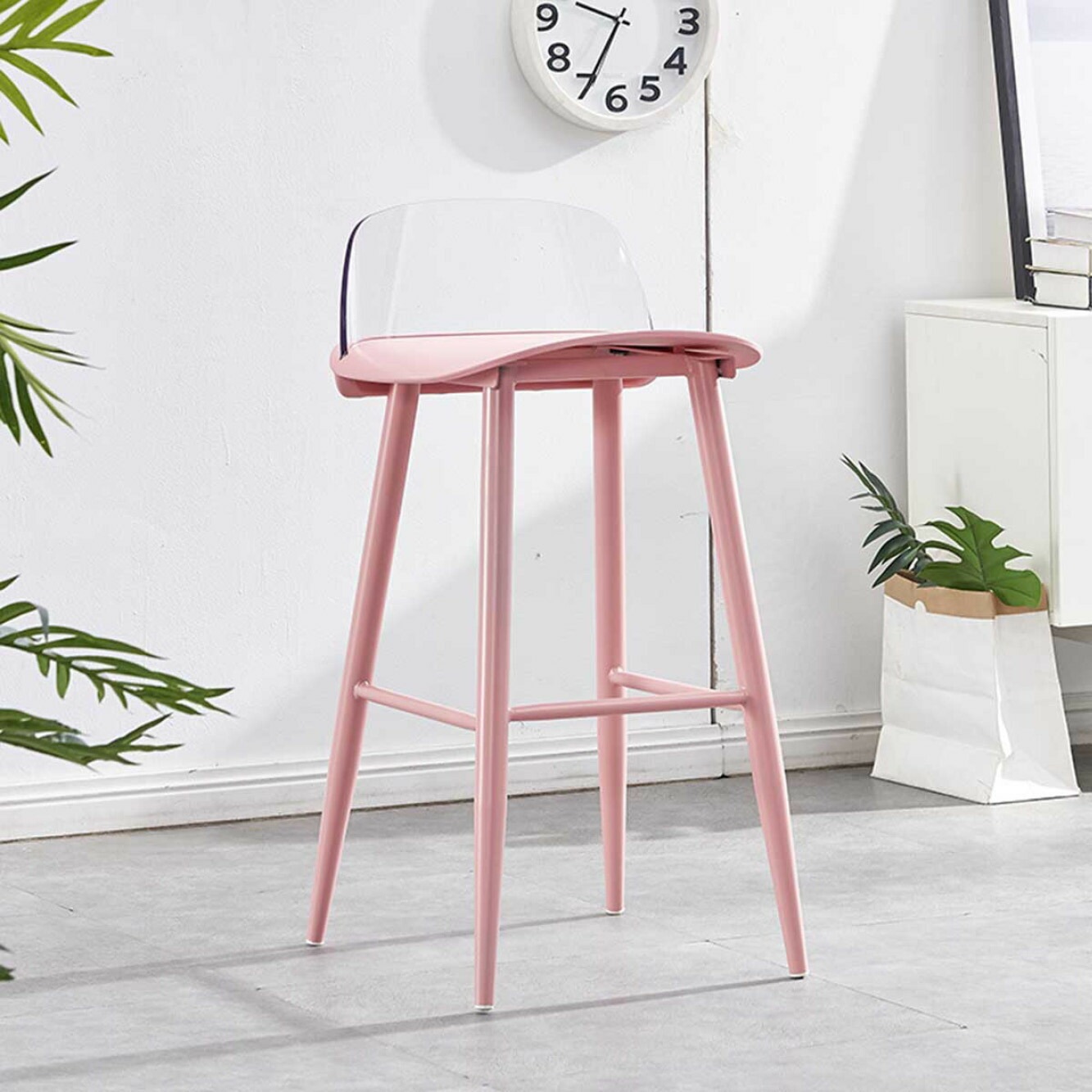 VeroMan ハイチェア クリア カウンターチェア バーチェア 2トーン ハイ