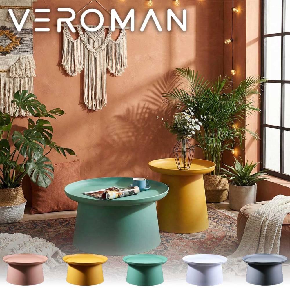 [大] VeroMan モダン円形 サイドテーブル ポップ カフェライク スタイリッシュ テーブル パステルカラー 円筒フォルム シンプル モダン 韓国インテリア