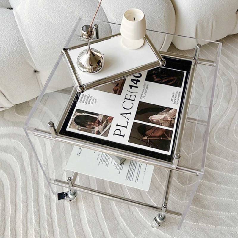 VeroMan クリアサイドテーブル サイドテーブル ソファサイド ガラス