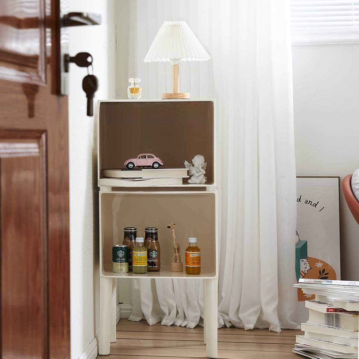 [2段]VeroManクリア収納棚クリア収納棚透明収納棚モダンレトロキュートシンプル韓国インテリア全5色