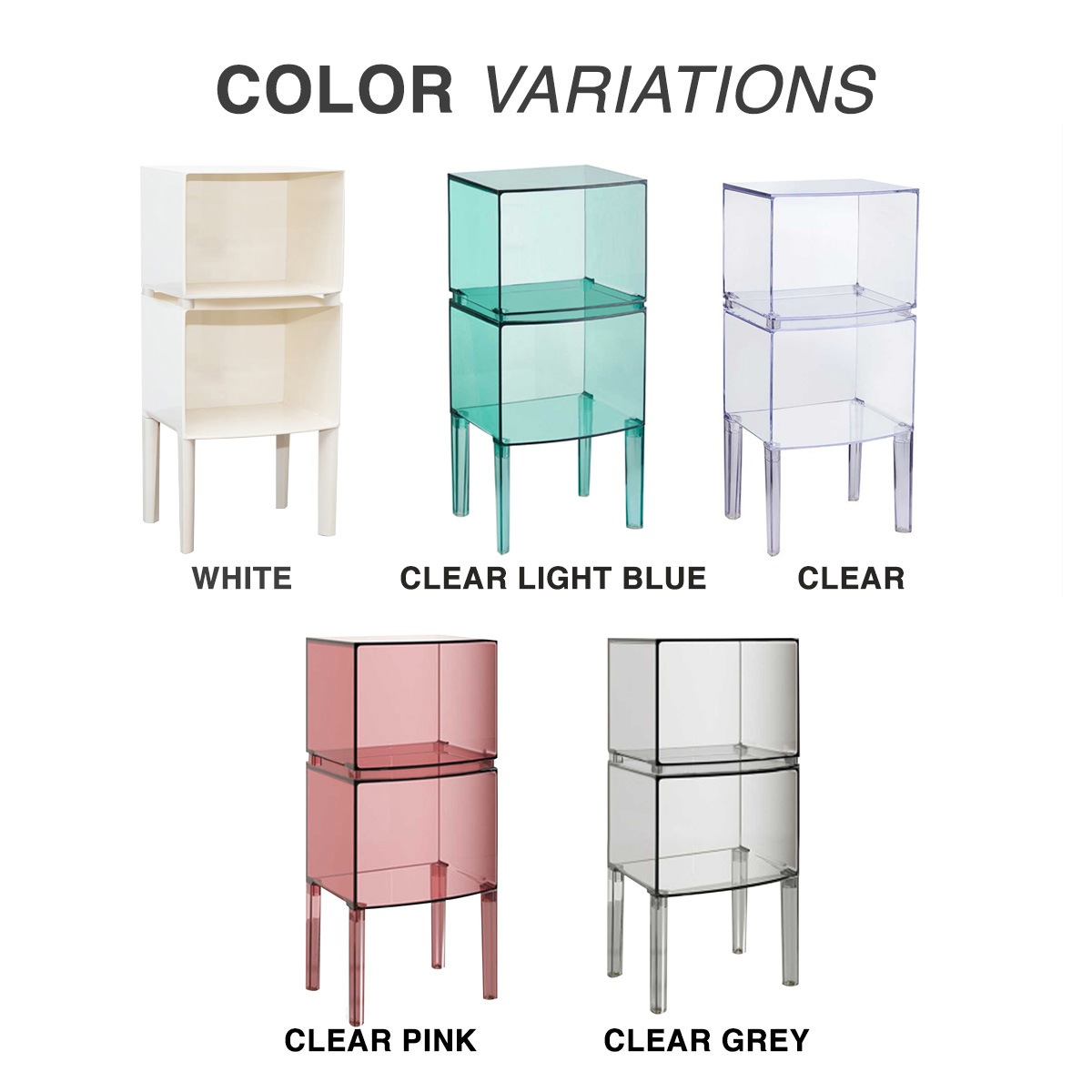 [2段]VeroManクリア収納棚クリア収納棚透明収納棚モダンレトロキュートシンプル韓国インテリア全5色