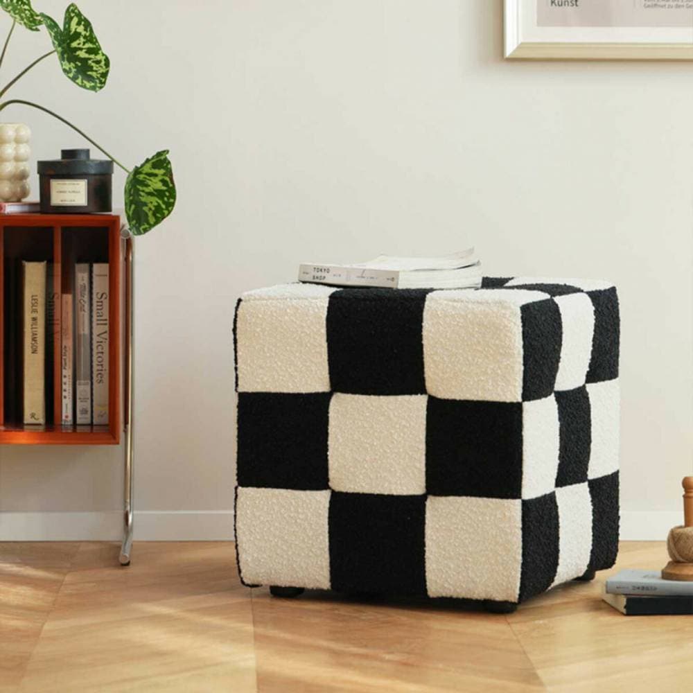 [1人掛け] VeroMan ソファ チェア 一人掛けソファ オットマン チェック柄 チェック 市松模様 チェス モダン レトロ シンプル 韓国インテリア