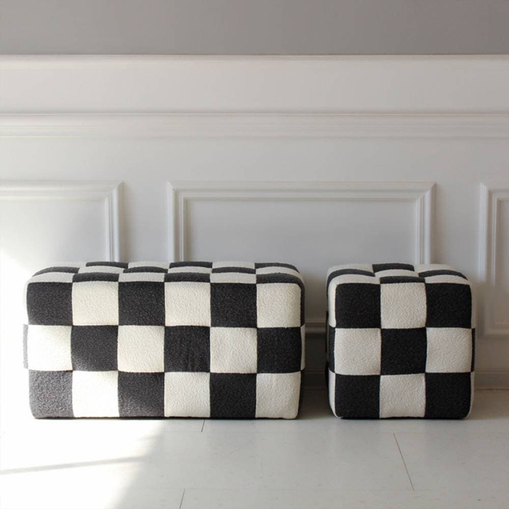 [セット] VeroMan ソファ チェア セットソファ オットマン チェック柄 チェック 市松模様 チェス モダン レトロ シンプル 韓国インテリア