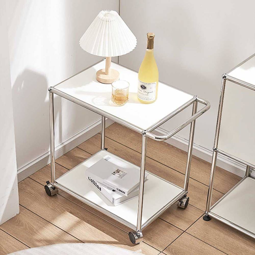 VeroMan キャリーワゴン サイドテーブル ソファサイド ベッドサイド ワゴン カート キャスター付き 収納ラック キュート シンプル 韓国インテリア 