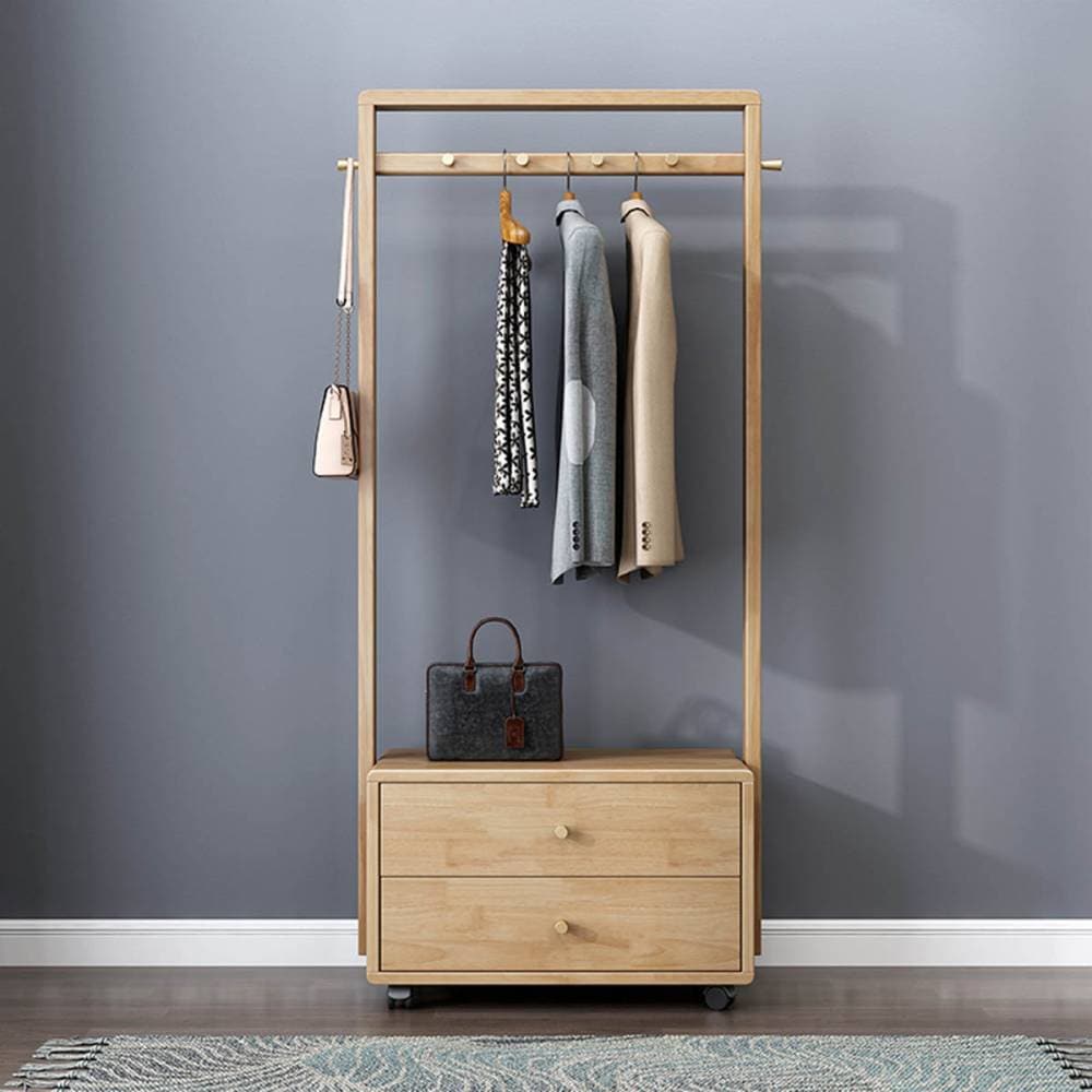 [ベージュ] VeroMan 収納ラック コートラック 洋服ラック 収納 洋服 物干し竿 収納 収納棚 シンプル モダン レトロ 韓国インテリア