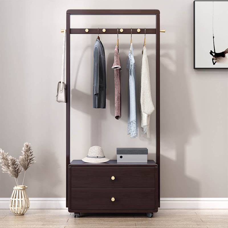 [ブラウン] VeroMan 収納ラック コートラック 洋服ラック 収納 洋服 物干し竿 収納 収納棚 シンプル モダン レトロ 韓国インテリア