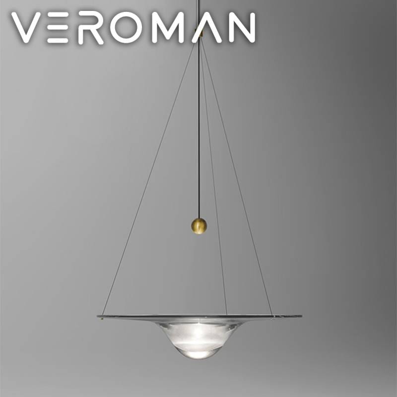[直径30cm] VeroMan 宙に浮かぶような ペンダントライト アート感あふれる 立体的 ガラス メタル 間接照明 シンプル モダン レトロ 韓国インテリア ※要配線工事