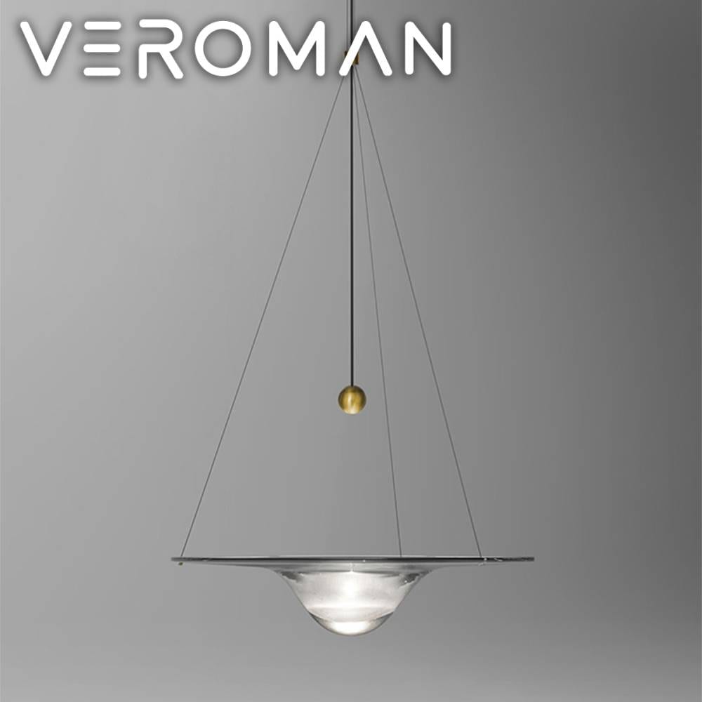 [直径40cm] VeroMan 円形 ペンダントライトガラス アート メタル 吊り下げライト 照明 立体的 シンプル モダン レトロ 韓国インテリア ※要配線工事