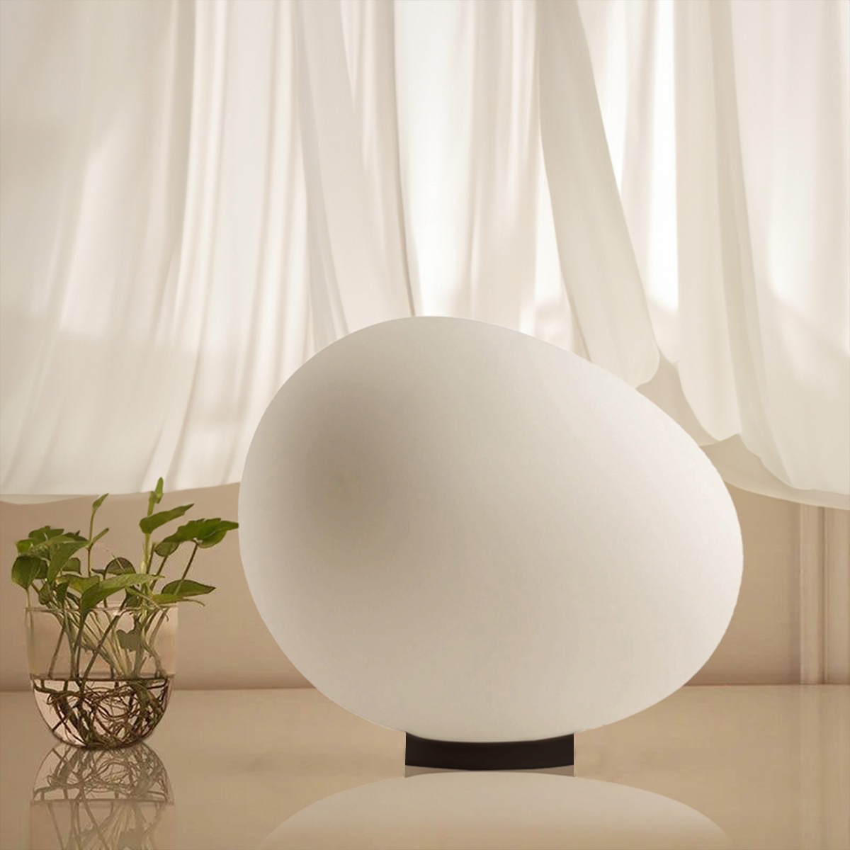 VeroMan[23cm]ライトスタンドライトデスクライトランプ照明間接照明卵型丸シンプルモダンレトロ韓国インテリア